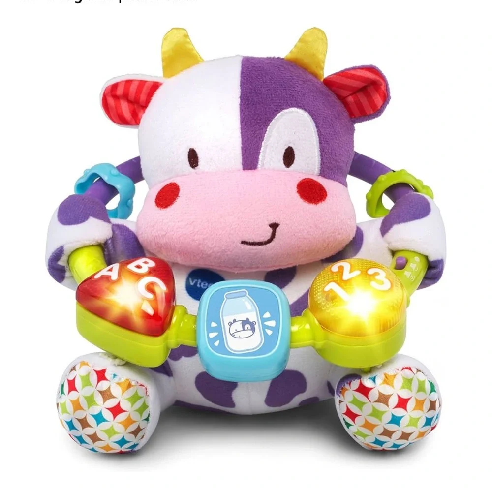Vtech Purple and Yellow Learning Cow Toy with Rattles